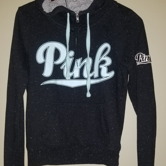 PINK sweatshirt speckled marble light blue logo - Picture 3 of 4